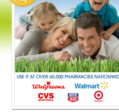 Use it at over 65,000 pharmacies nationwide! Walgreens, Walmart, CVS Pharmacy, RiteAid and Target!